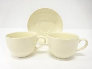 WEDGWOOD　ウェッジウッド　クイーンズウェア　プレーンアイボリー　カップ＆ソーサーペア　洋食器